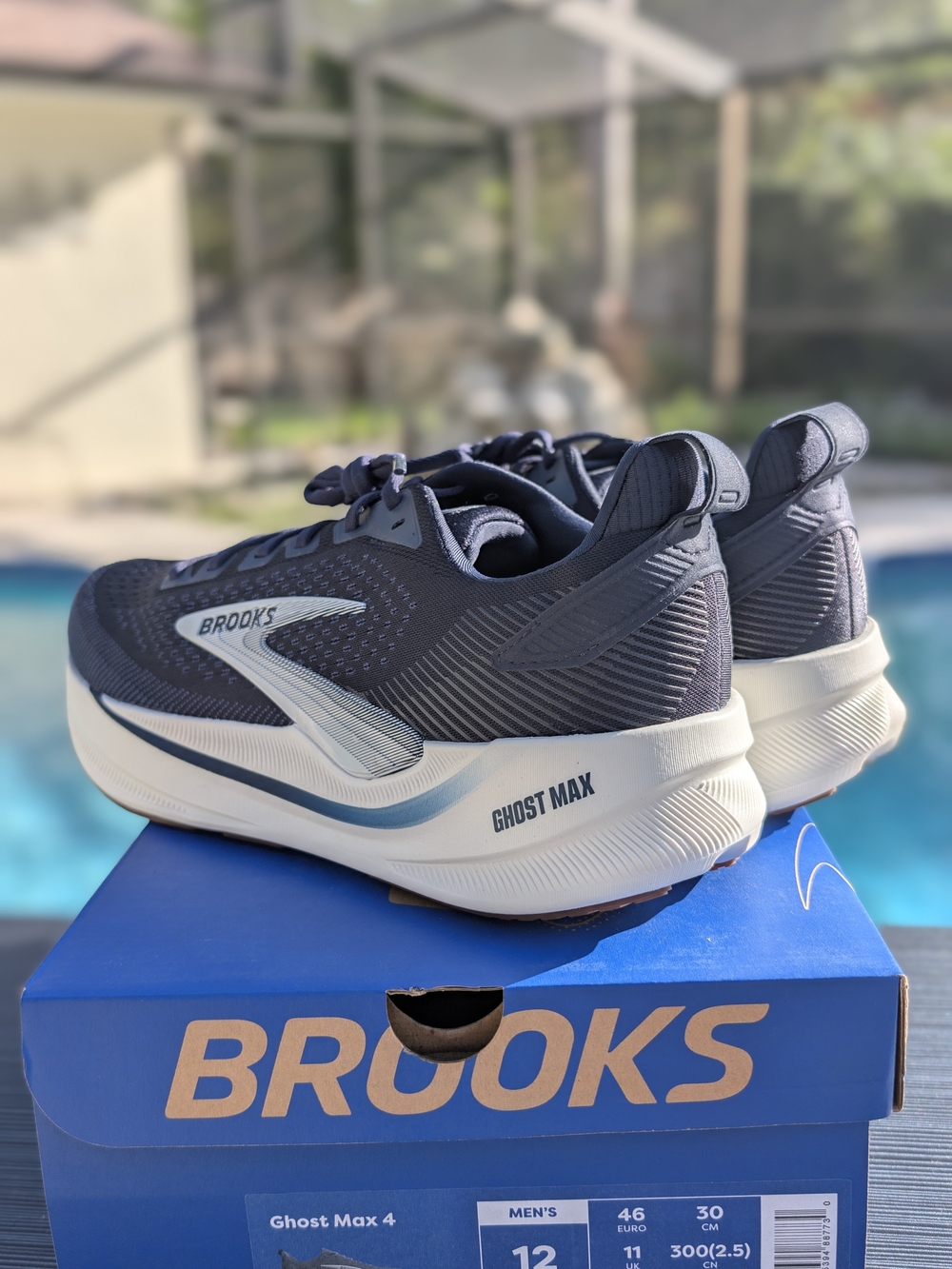 Brooks Ghost Max 4 Men's Size 12 Wide(2E) Navy Biscuit Running Shoes 1104962E463 - Picture 4 of 12